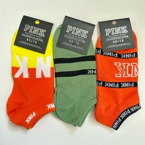 Victoria’s Secret PINK Collegiate Collection Ankle Socks – 3 Pack